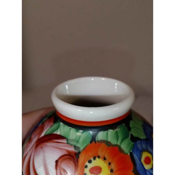 Vase Ceramic Hand Painted by Artist Signed 3 inch - Picture 2 of 6